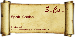 Spak Csaba névjegykártya