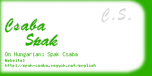 csaba spak business card